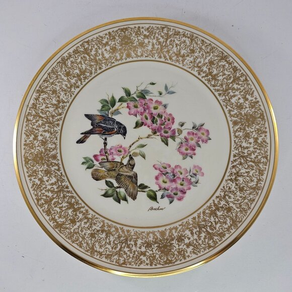 Lenox Annual Limited Edition Plate American Redstart Gold Trim 1975 Edward Boehm - Picture 1 of 8